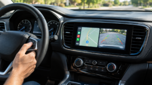 Car Dashboard with Apple CarPlay