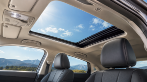Open Car Sunroof with Blue Sky
